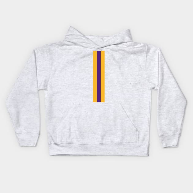 Retro American Basketball Stripes LA, White, Yellow, Purple Kids Hoodie by Culture-Factory